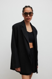 Marynarka z lnem oversize w kolorze BLACK - HARLEY