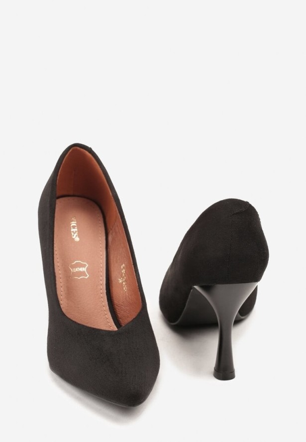 Czarne Szpilki Vices z Wkładką ze Skóry Naturalnej Muzite