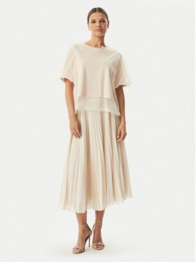 Rinascimento Spódnica plisowana CFC0128147003 Beżowy jasny Regular Fit