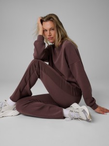 4F Legginsy z rozszerzanymi nogawkami damskie - brązowe L