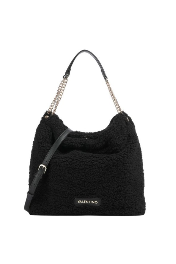 VALENTINO Duża czarna damska torebka worek Qube Hobo Bag