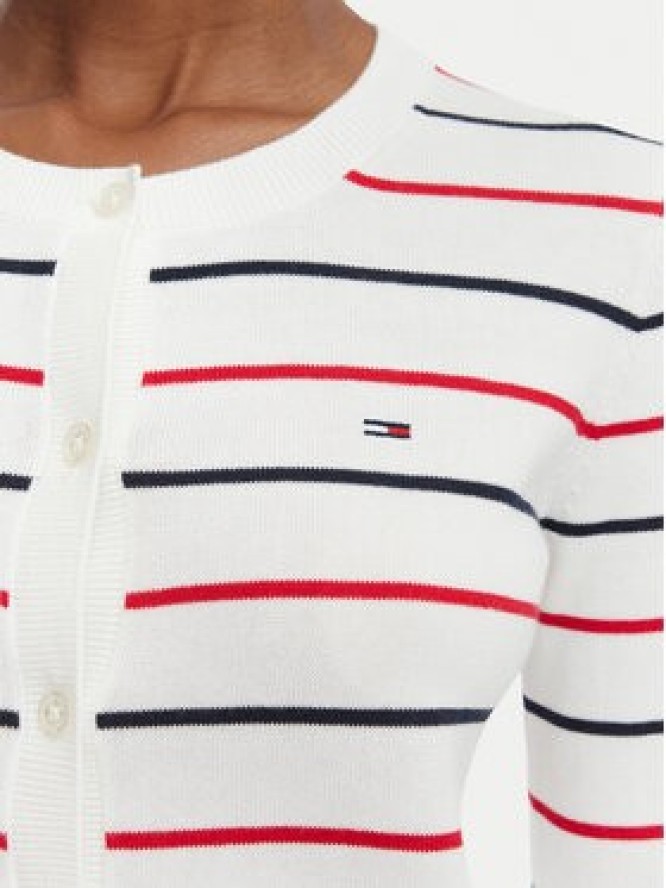 Tommy Jeans Kardigan DW0DW20976 Biały Regular Fit