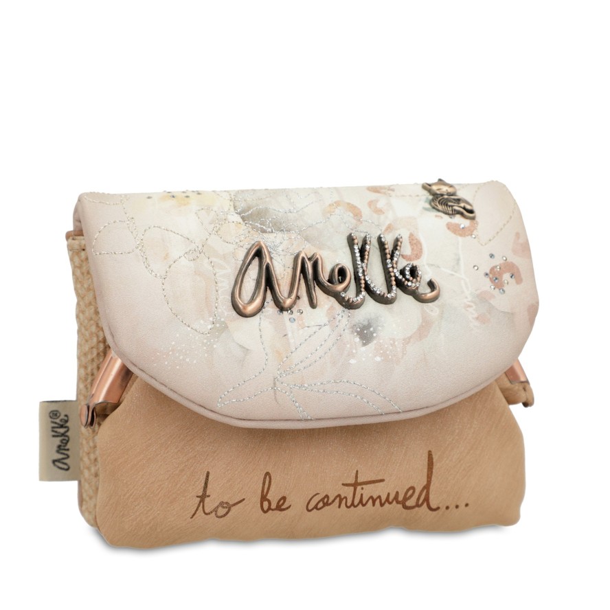 Beżowa Mała Damska Portmonetka Anekke