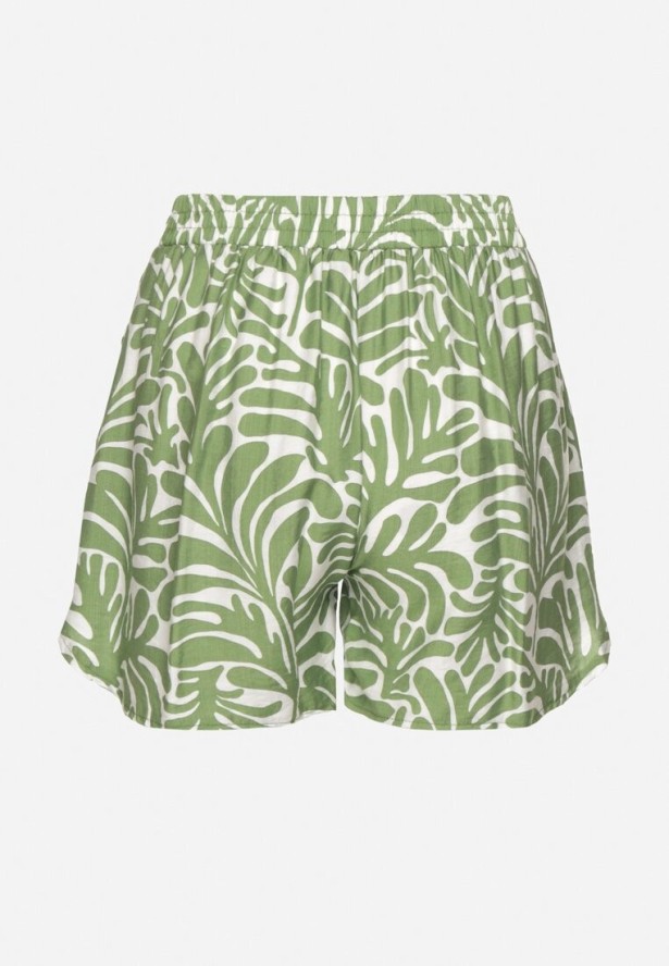 Zielone Szorty w Geometryczny Wzór Reviare