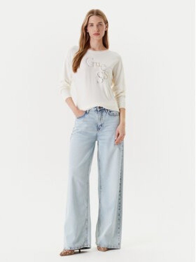 Guess Sweter W5YR22 Z2NQ2 Écru Regular Fit