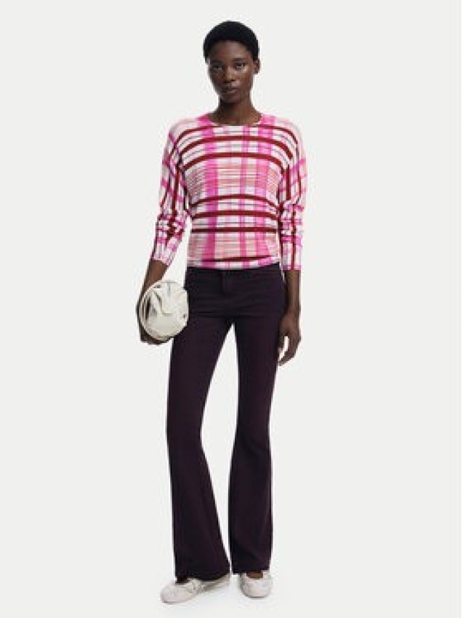 Desigual Sweter Noruega 25WWJF41 Czerwony Regular Fit