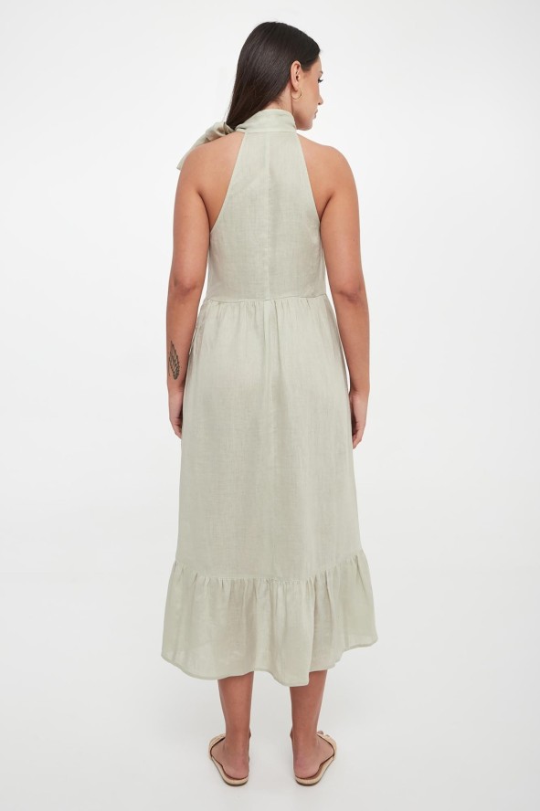 Sukienka midi lniana ARMANI EXCHANGE