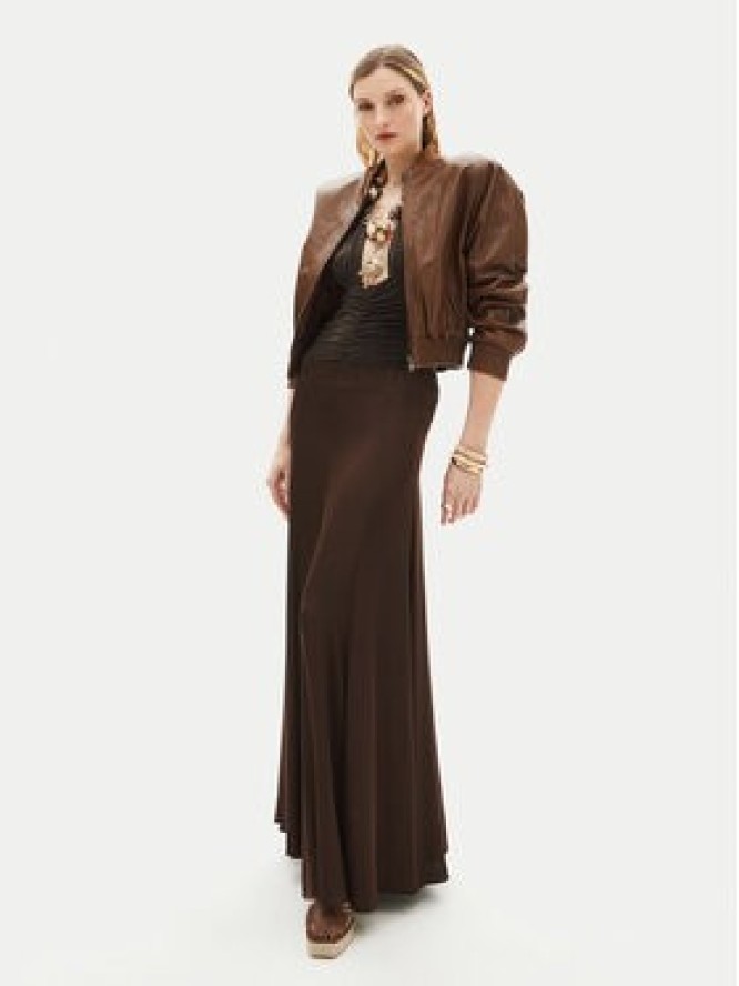 Serge Pariente Kurtka skórzana Gaia Brązowy Regular Fit