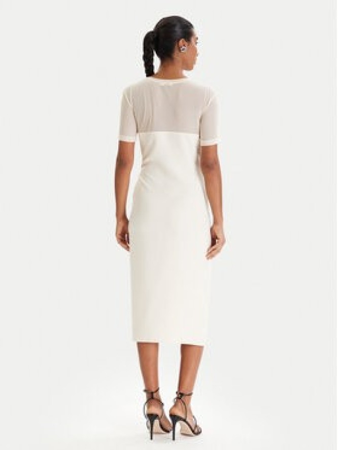 Patrizia Pepe Sukienka koktajlowa 8A1596/A701-W409 Écru Regular Fit