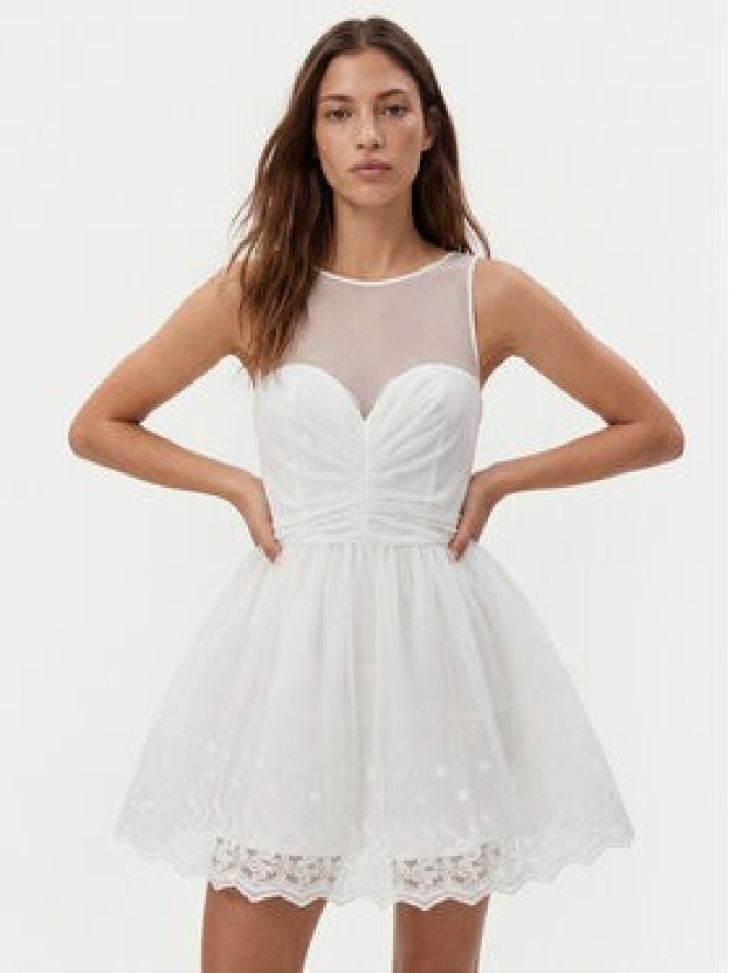 Bardot Sukienka koktajlowa Hilda Hoop 60223DB Biały Regular Fit