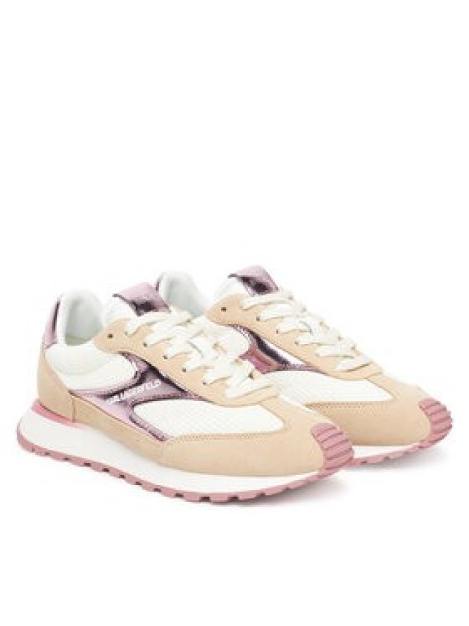 KARL LAGERFELD Sneakersy Kairo Lo Lace Mix II KL61124E 4TP Beżowy