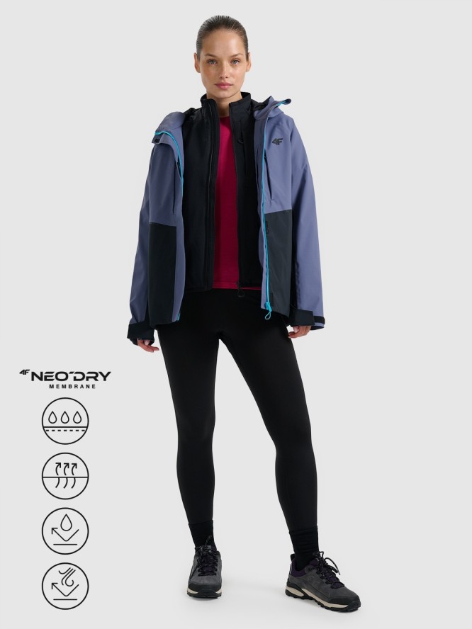 4F Kurtka trekkingowa membrana 10000 damska - granatowa XS
