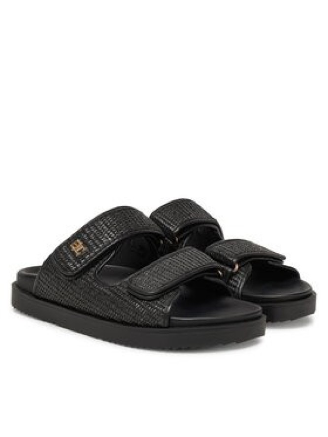 Tommy Hilfiger Klapki DOUBLE STRAP RAFFIA FW0FW08940 Czarny