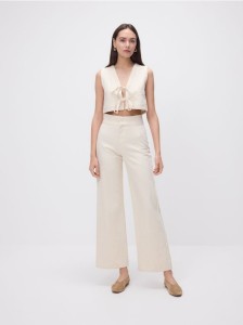 Kamizelka z denimu - kremowy