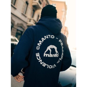 MANTO bluza z kapturem LABEL 25 OVERSIZE granatowa