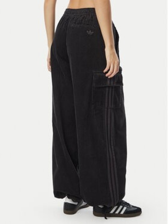 adidas Spodnie materiałowe Corduroy 3S Cargo KQ6429 Czarny Relaxed Fit