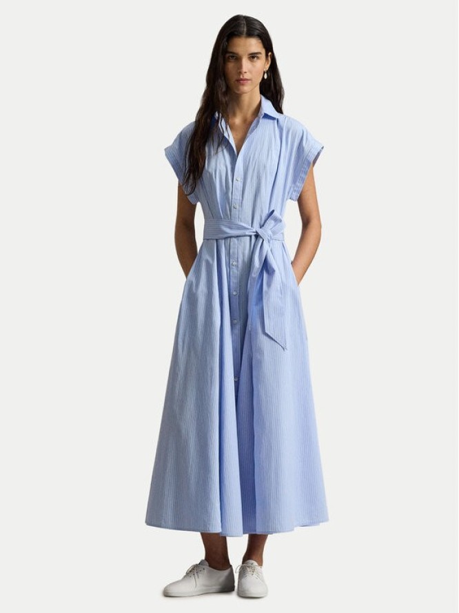 Polo Ralph Lauren Sukienka koszulowa 211A96363001 Błękitny Regular Fit