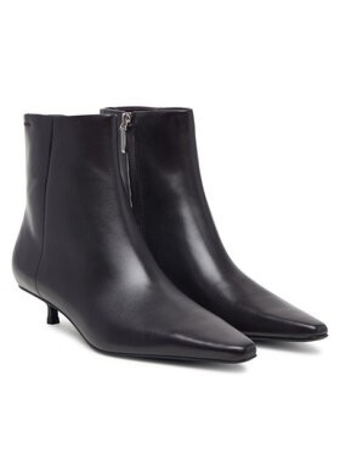 Calvin Klein Botki Kitten Heel Ankle Boot Lth HW0HW03165 Brązowy ciemny