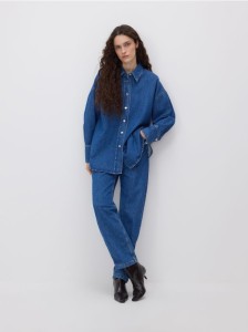 Jeansy straight fit - niebieski