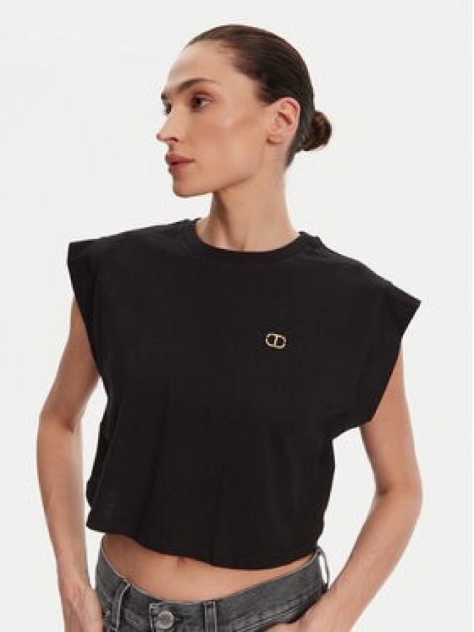 TWINSET T-Shirt 251TT2043 Czarny Regular Fit