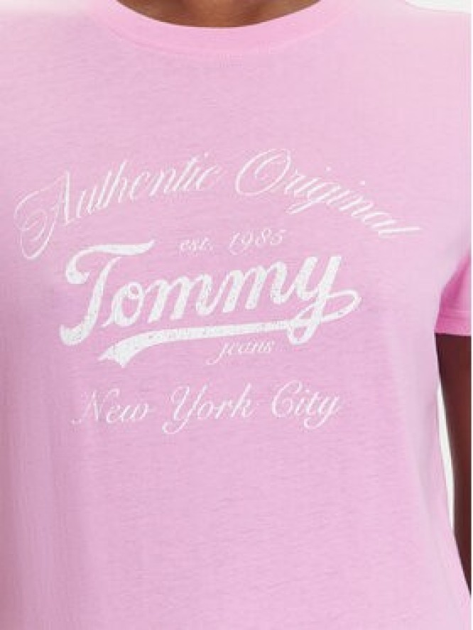 Tommy Jeans T-Shirt Essential DW0DW21404 Różowy Regular Fit