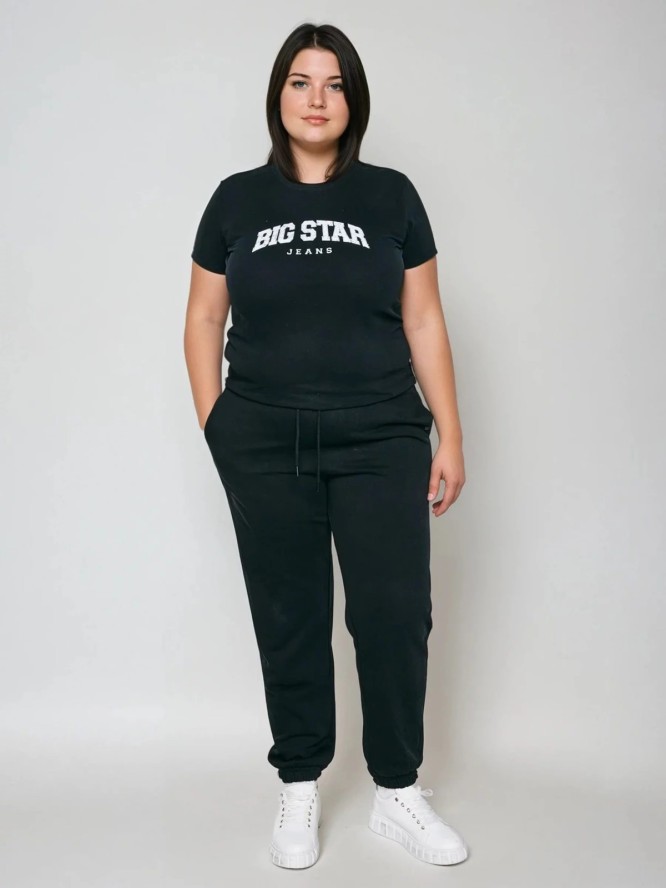 Koszulka damska bawełniana z logo BIG STAR czarna Ramila 906