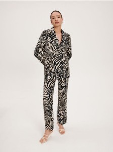 Spodnie z lnem - wielobarwny