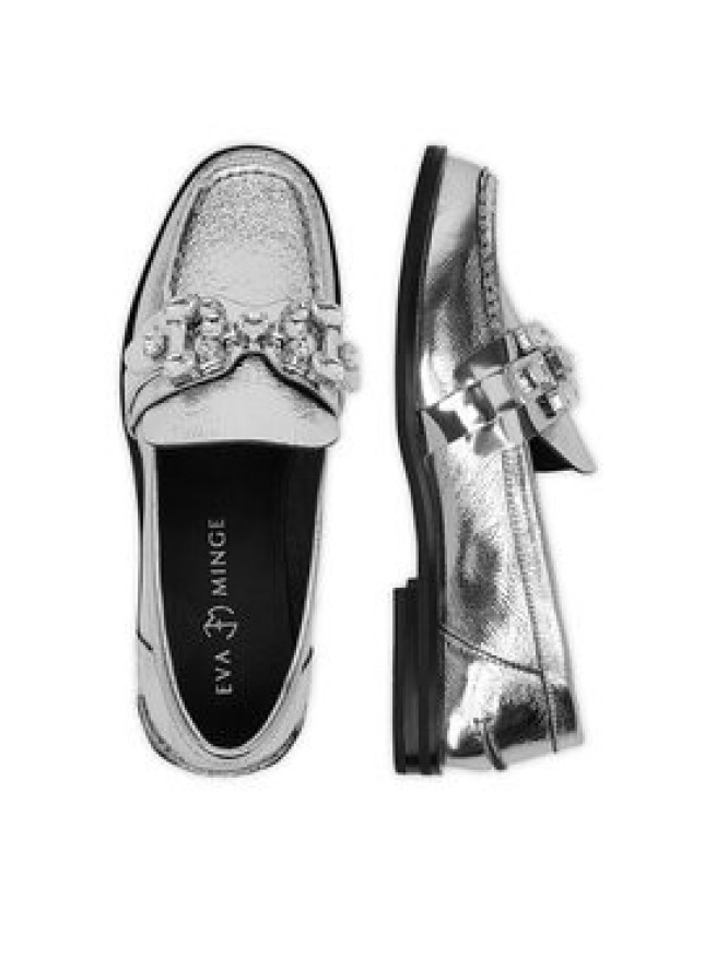 Eva Minge Loafersy AMARYLLIS-V1792B-315 Srebrny