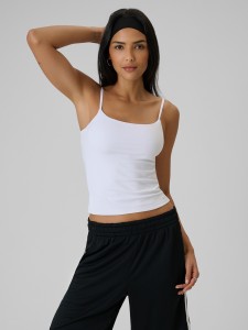 4F Top slim gładki damski - biały M