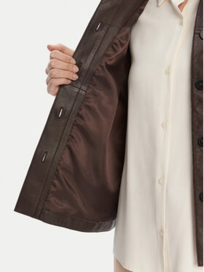 Weekend Max Mara Kurtka skórzana Stecca 2525446051 Brązowy Relaxed Fit