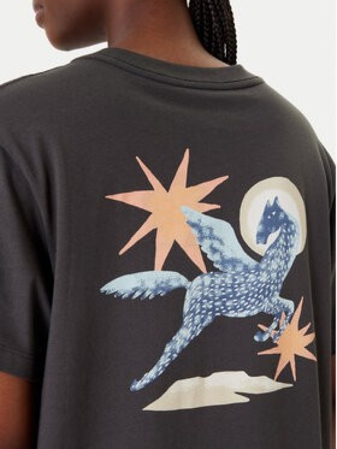 RVCA T-Shirt Pegasus EVJZT00165 Czarny Easy Fit