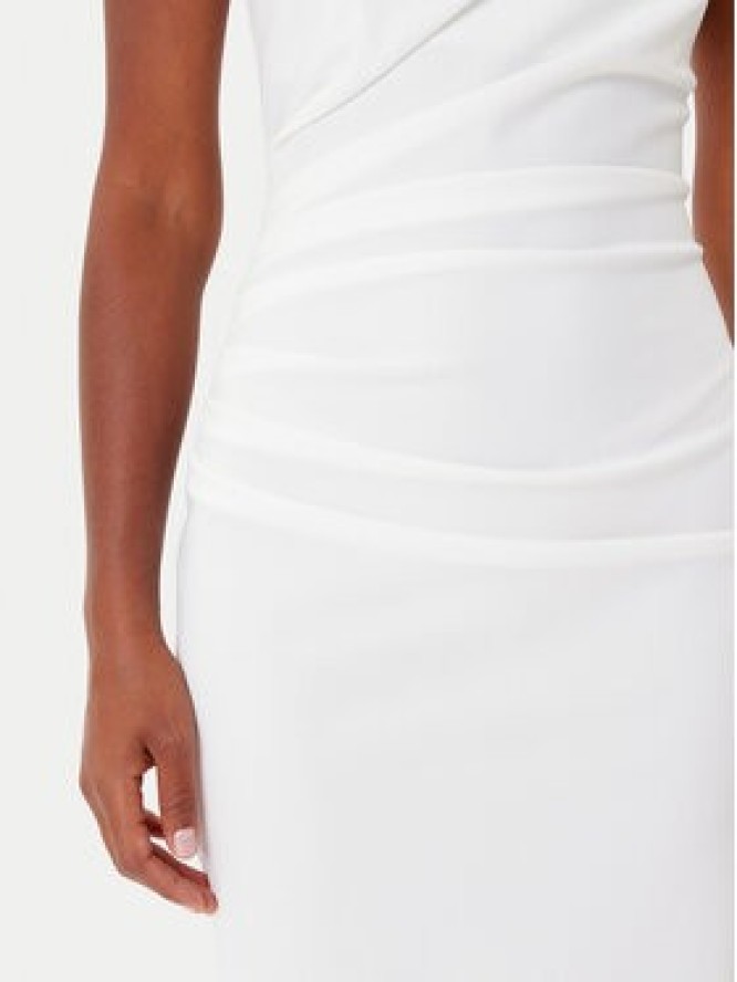 Rinascimento Sukienka koktajlowa CFC0125334003 Biały Slim Fit
