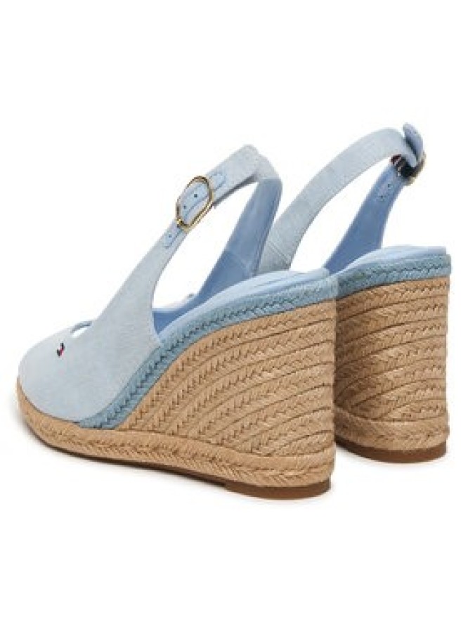 Tommy Hilfiger Espadryle Flag High Wedge Espad Slingback FW0FW09343 Błękitny
