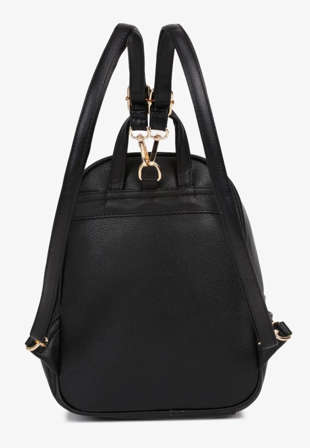 Czarny Plecak z Odpinanymi Paskami z Regulacją i Suwakami Icenatia