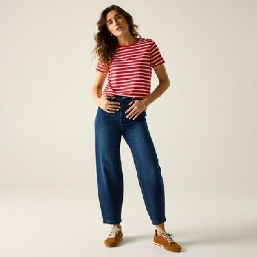 Damska koszulka z krótkim rękawem w paski Bayletta