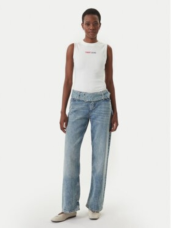 Tommy Jeans Top DW0DW22577 Biały Slim Fit