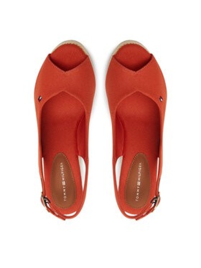 Tommy Hilfiger Espadryle Flag High Wedge Espad Slingback FW0FW08597 Pomarańczowy