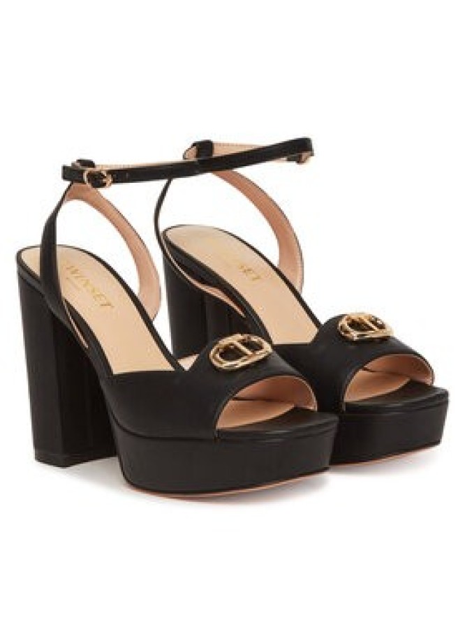 TWINSET Sandały 251TCP122 Czarny