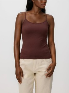 Bawełniany top - brązowy