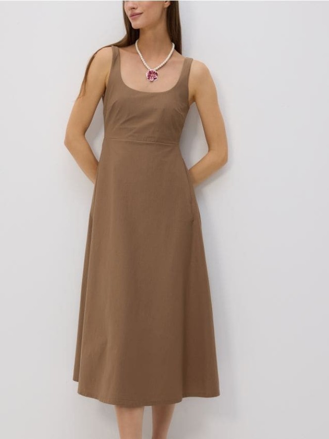 Sukienka midi - brązowy