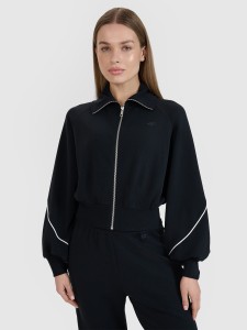 4F Bluza dresowa rozpinana bez kaptura damska 4F x Anna Lewandowska - czarna XL