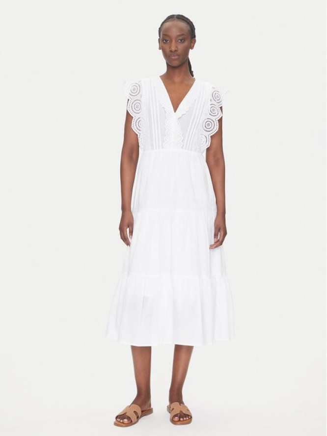 JDY Sukienka letnia Sara 15350748 Biały Regular Fit