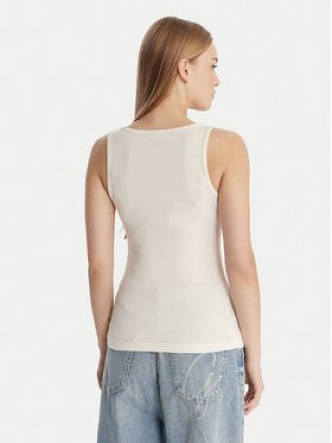 Guess Jeans Top W6RP20 KA0H1 Écru Slim Fit