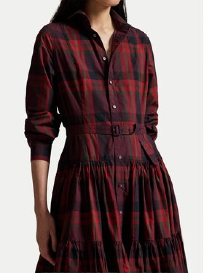 Polo Ralph Lauren Sukienka koszulowa 211A13260001 Bordowy Regular Fit