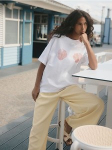 Bawełniany t-shirt z nadrukiem - biały