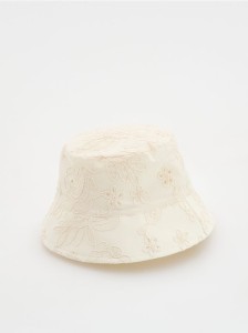 Kapelusz typu bucket - kremowy