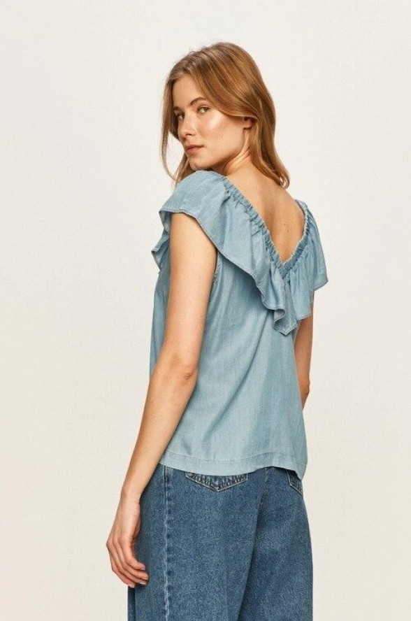 LEE RUFFLE TANK DAMSKA BLUZKA SKY BLUE L46GIINR 112110932