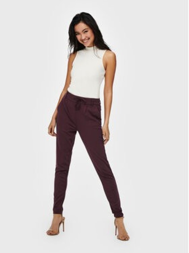 ONLY Spodnie materiałowe Poptrash 15115847 Bordowy Regular Fit