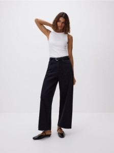 Jeansy wide leg comfort - czarny