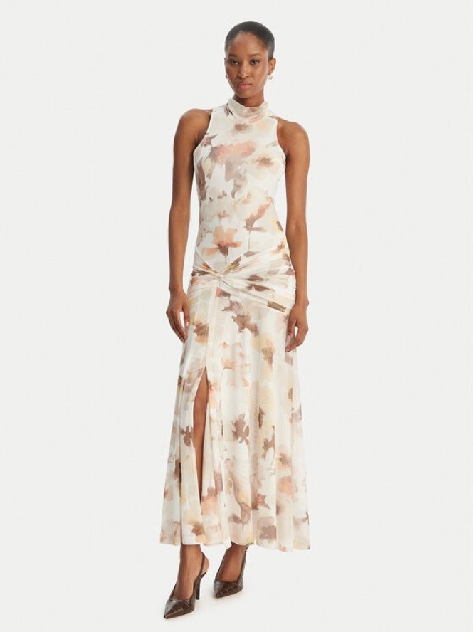 Bardot Sukienka wieczorowa Leanna 60373DB1 Écru Slim Fit